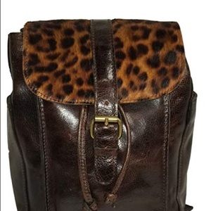 Patricia Nash Leopard Calfhair Aberdeen Backpack